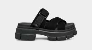 Black Ugg Ashton Women's Slides | Saudi Arabia-1246753