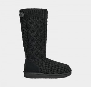 Black Ugg Classic Cardi Cabled Knit Kids' Boots | Saudi Arabia-2493875