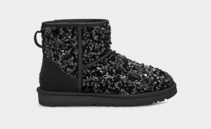 Black Ugg Classic Mini Chunky Sequin Women's Boots | Saudi Arabia-3476892