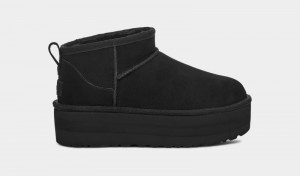 Black Ugg Classic Ultra Mini Platform Women's Boots | Saudi Arabia-3120476