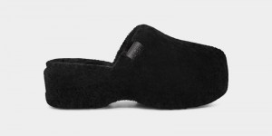 Black Ugg Fuzz Sugar Clog Women's Clogs | Saudi Arabia-8350249