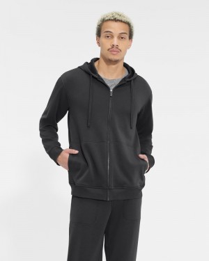 Black Ugg Gordon Zipped Men's Hoodie | Saudi Arabia-8960724