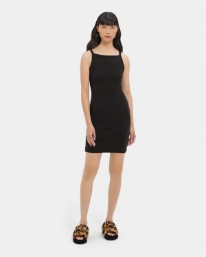 Black Ugg Hatchell Ribbed Women's Dress | Saudi Arabia-1256439