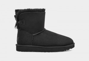 Black Ugg Mini Bailey Bow Ii Women's Boots | Saudi Arabia-2035867