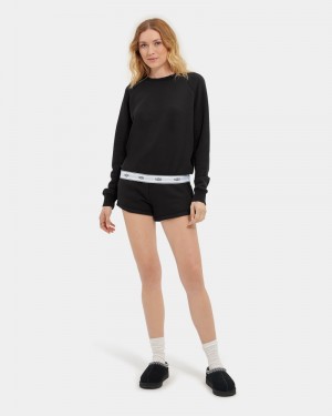 Black Ugg Nena Crewneck Women's Sweatshirts | Saudi Arabia-6827310