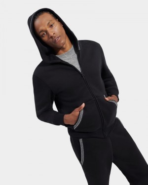 Black Ugg Tasman Full Zip Men's Hoodie | Saudi Arabia-8974532