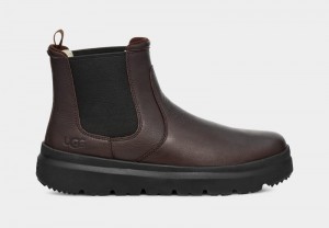 Brown Ugg Burleigh Men's Chelsea Boots | Saudi Arabia-5621047