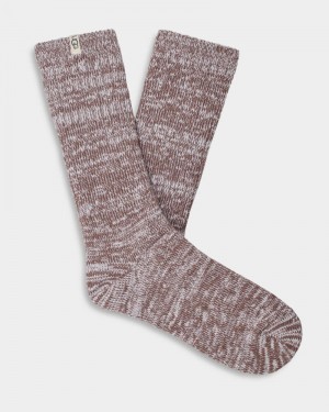 Brown Ugg Rib Knit Slouchy Crew Women's Socks | Saudi Arabia-9725380