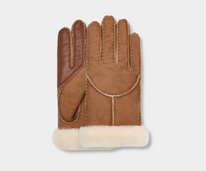 Brown Ugg Sheepskin Whipstitch Women's Gloves | Saudi Arabia-7530824