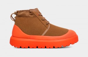 Brown / Orange Ugg Neumel Weather Hybrid Men's Boots | Saudi Arabia-1045683