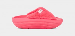 Coral Ugg Foamo Uggplush Women's Slides | Saudi Arabia-2705913