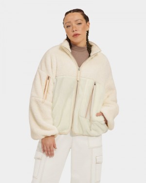 Cream Ugg Marlene Sherpa Ii Women's Jackets | Saudi Arabia-6892314