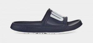 Dark Blue Ugg Wilcox Men's Slides | Saudi Arabia-6342879