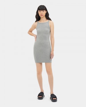 Grey Ugg Hatchell Ribbed Women's Dress | Saudi Arabia-5684109