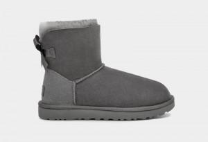 Grey Ugg Mini Bailey Bow Ii Women's Boots | Saudi Arabia-5368971