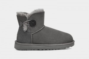 Grey Ugg Mini Bailey Button Ii Women's Boots | Saudi Arabia-9245861