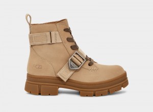 Mustard Ugg Ashton Lace Up Women's Ankle Boots | Saudi Arabia-9821705