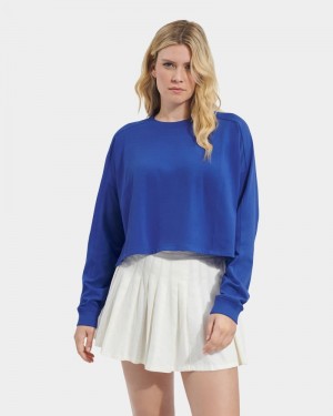 Navy Ugg Delylah Long Sleeve Crop Women's Tops | Saudi Arabia-3867250