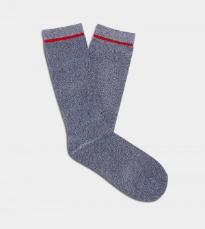 Navy Ugg Kyro Cozy Crew Men's Socks | Saudi Arabia-0798653