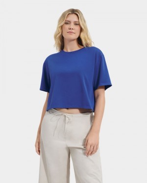 Navy Ugg Tana Cropped Women's Tee | Saudi Arabia-1270396