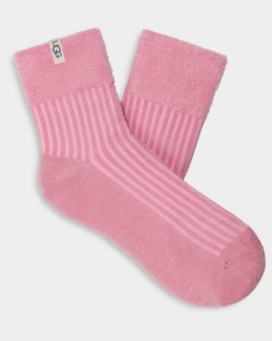 Pink Ugg Aidy Sparkle Cozy Quarter Women's Socks | Saudi Arabia-0978263