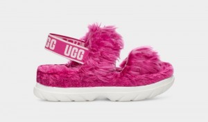 Pink Ugg Fluff Sugar Women's Sandals | Saudi Arabia-4876530