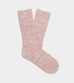 Pink Ugg Rib Knit Slouchy Crew Women's Socks | Saudi Arabia-4207861