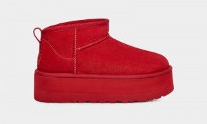 Red Ugg Classic Ultra Mini Platform Women's Boots | Saudi Arabia-1576328