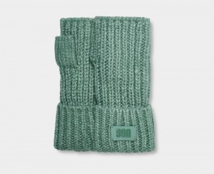 Turquoise Ugg Chunky Fingerless Cuff Women's Gloves | Saudi Arabia-3864170