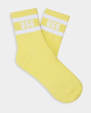 White Ugg Dierson Logo Quarter Women's Socks | Saudi Arabia-4719230