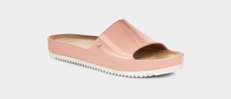 Apricot Ugg Jane Patent Women's Slides | Saudi Arabia-7918046