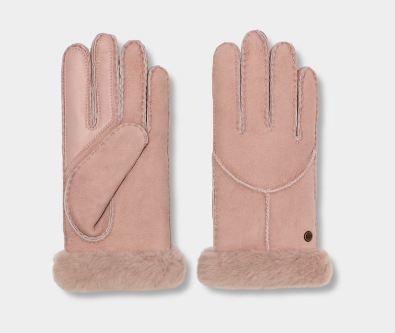 Apricot Ugg Sheepskin Whipstitch Women's Gloves | Saudi Arabia-6280759