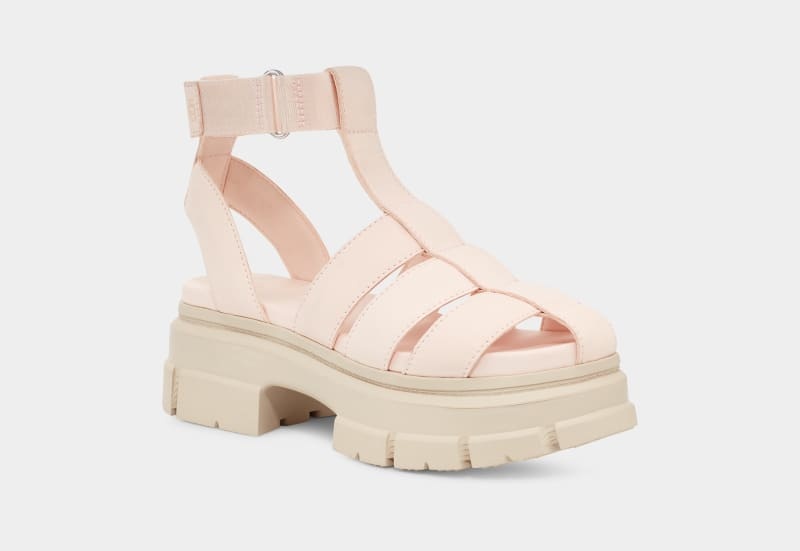 Beige Ugg Ashton Strappy Women's Sandals | Saudi Arabia-1782394