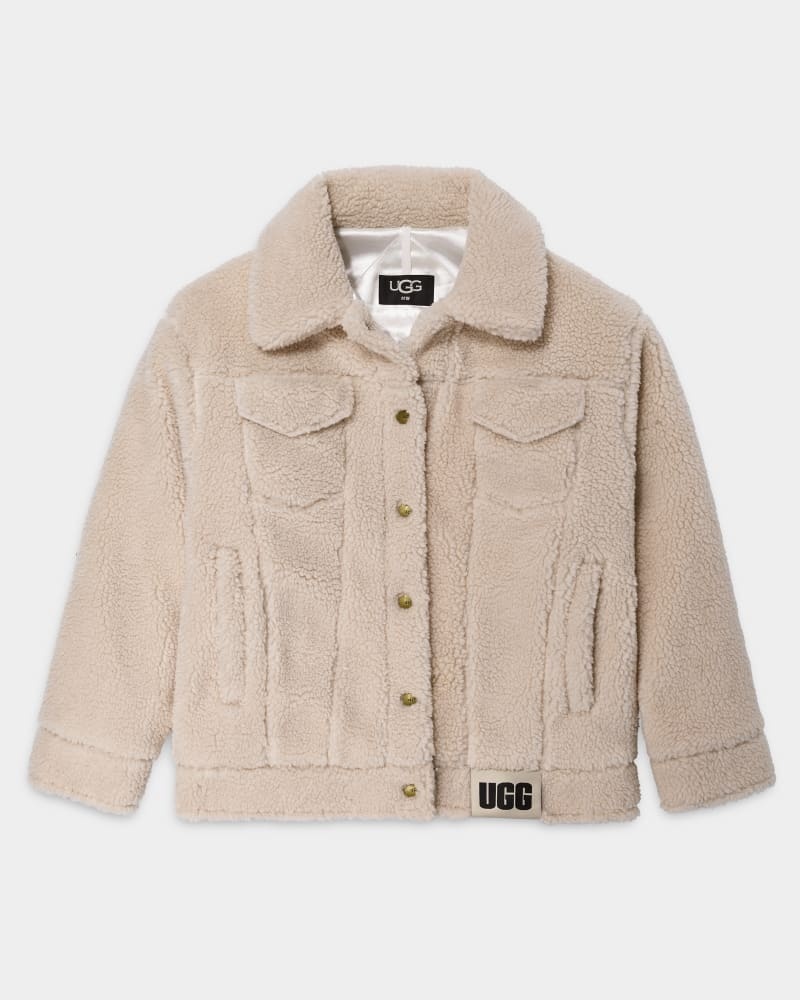 Beige Ugg Frankie Sherpa Trucker Women's Jackets | Saudi Arabia-5462903