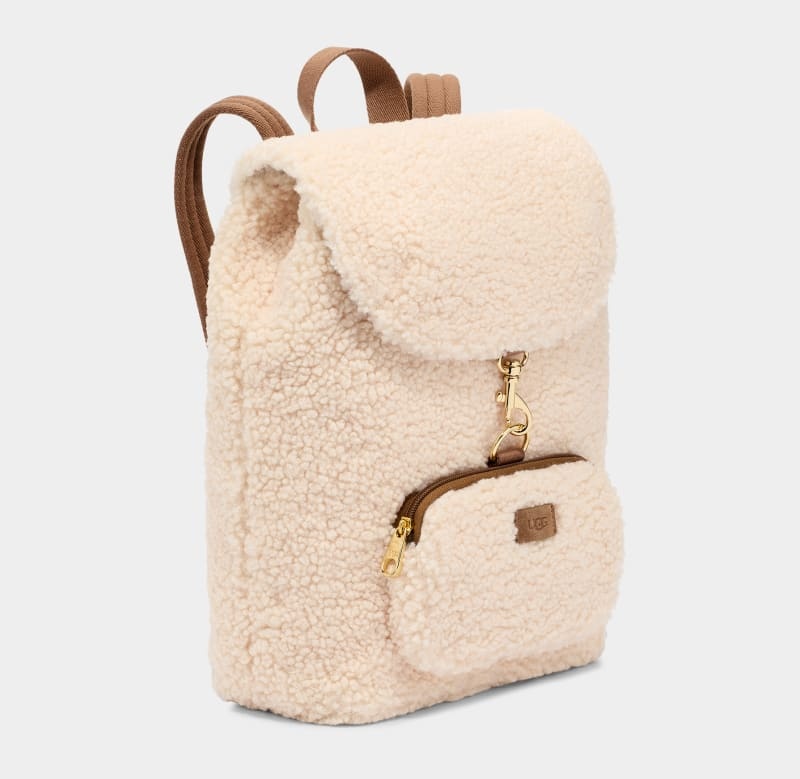 Beige Ugg Inara Uggfluff Women's Backpacks | Saudi Arabia-5376429