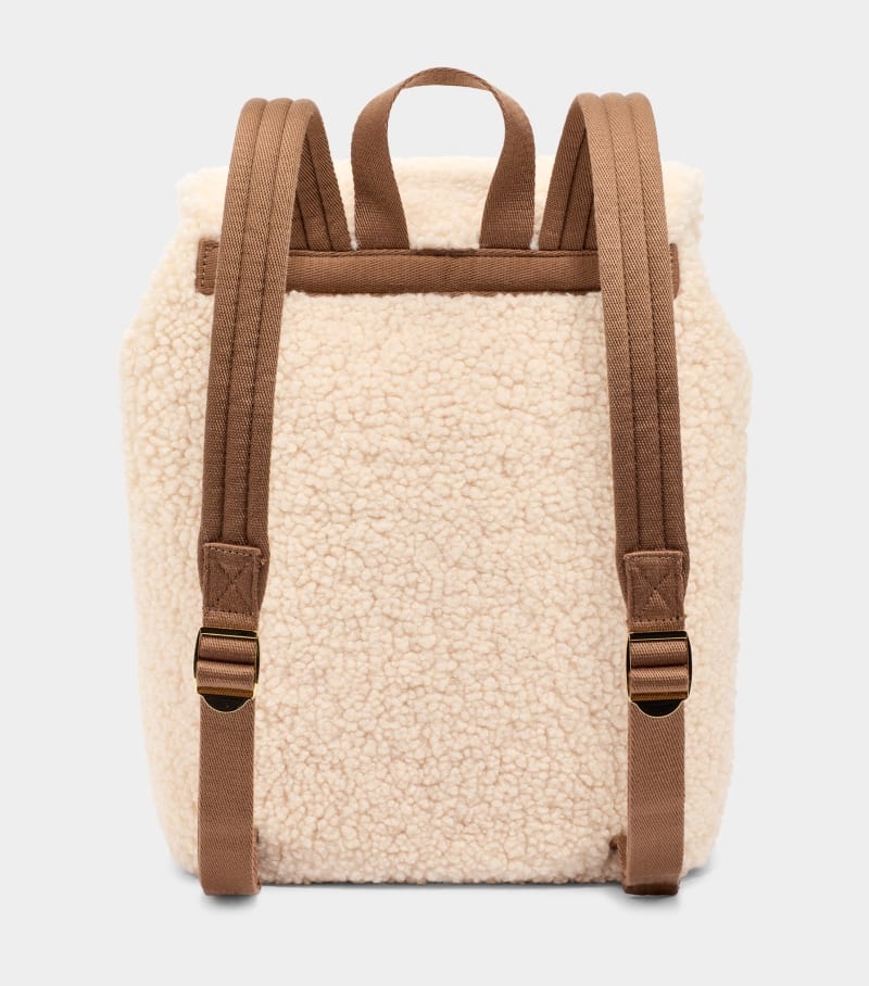 Beige Ugg Inara Uggfluff Women's Backpacks | Saudi Arabia-5376429