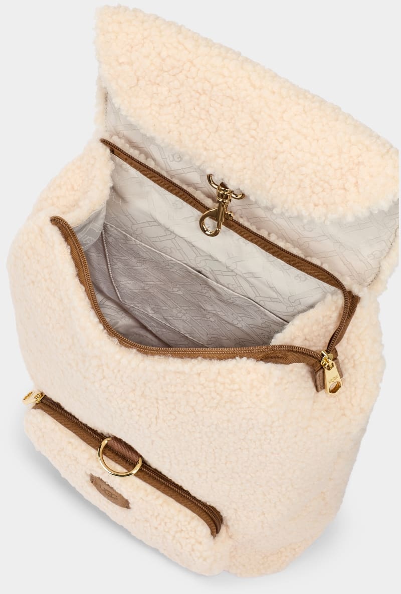 Beige Ugg Inara Uggfluff Women's Backpacks | Saudi Arabia-5376429