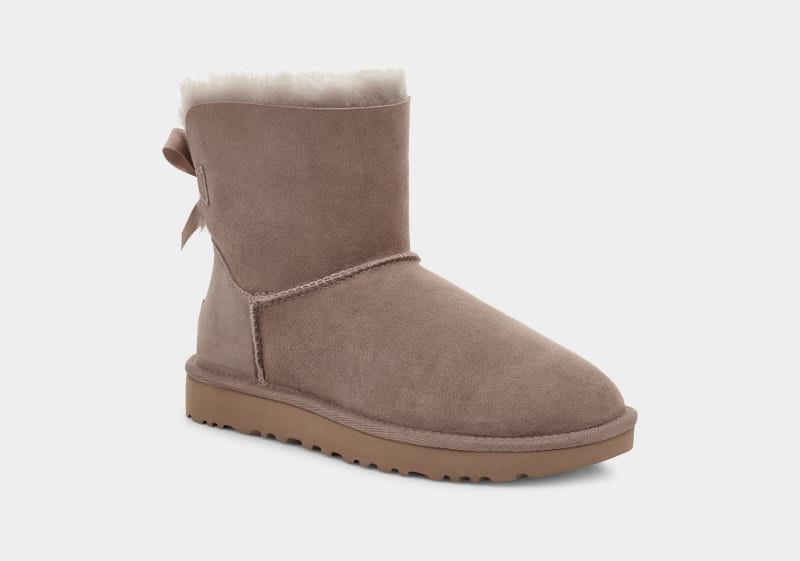 Beige Ugg Mini Bailey Bow Ii Women's Boots | Saudi Arabia-5176248