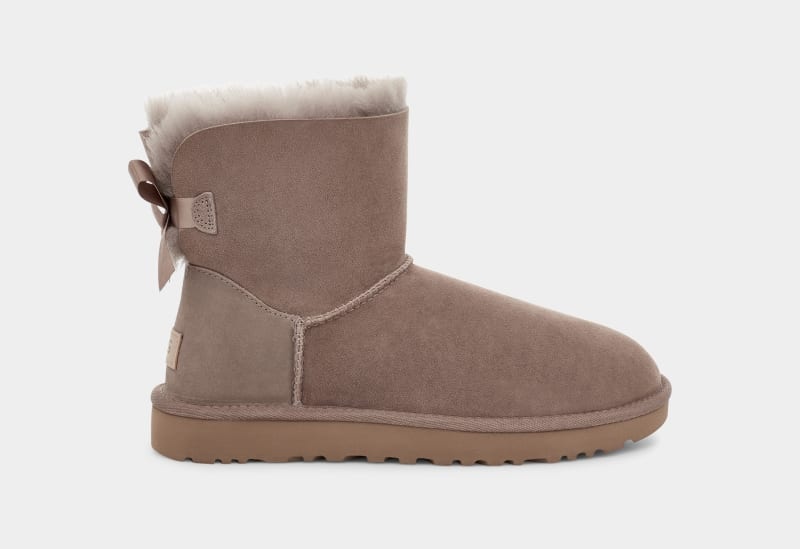 Beige Ugg Mini Bailey Bow Ii Women\'s Boots | Saudi Arabia-5176248