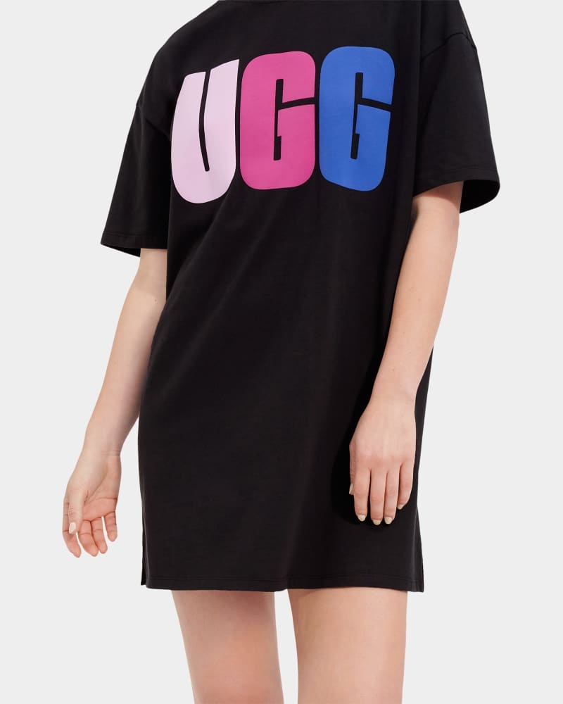 Black Ugg Alayah Logo T-Shirt Women's Dress | Saudi Arabia-4123587