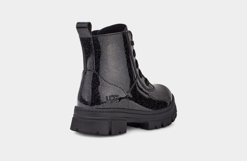 Black Ugg Ashton Lace Up Glitter Kids' Boots | Saudi Arabia-4832519