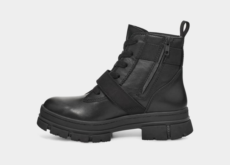 Black Ugg Ashton Lace Up Women's Ankle Boots | Saudi Arabia-2760519