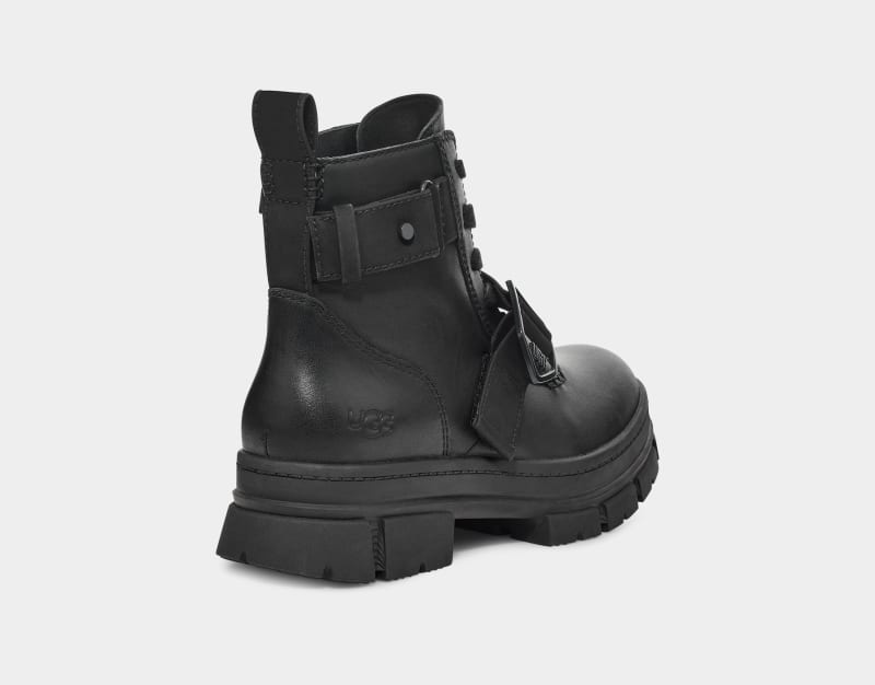 Black Ugg Ashton Lace Up Women's Ankle Boots | Saudi Arabia-2760519