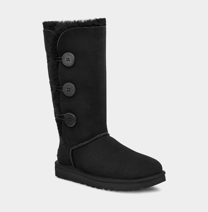 Black Ugg Bailey Button Triplet Ii Women's Boots | Saudi Arabia-7368401