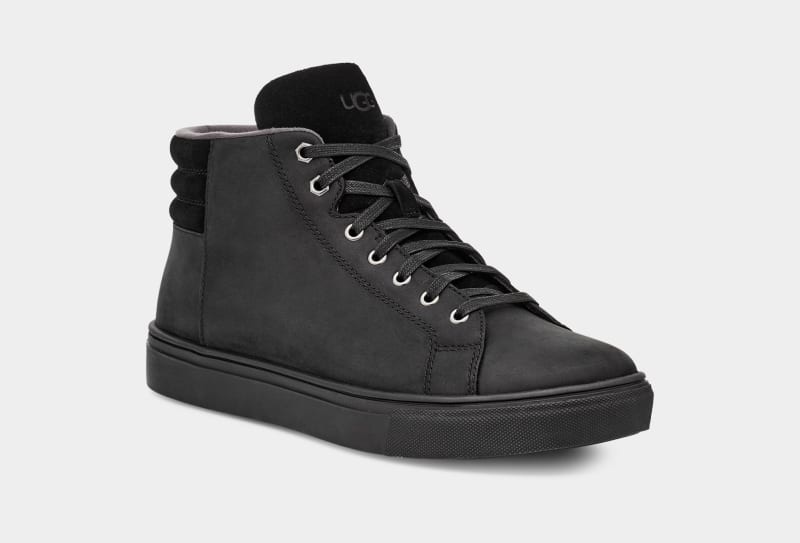 Black Ugg Baysider High Weather Men's Sneakers | Saudi Arabia-6375209