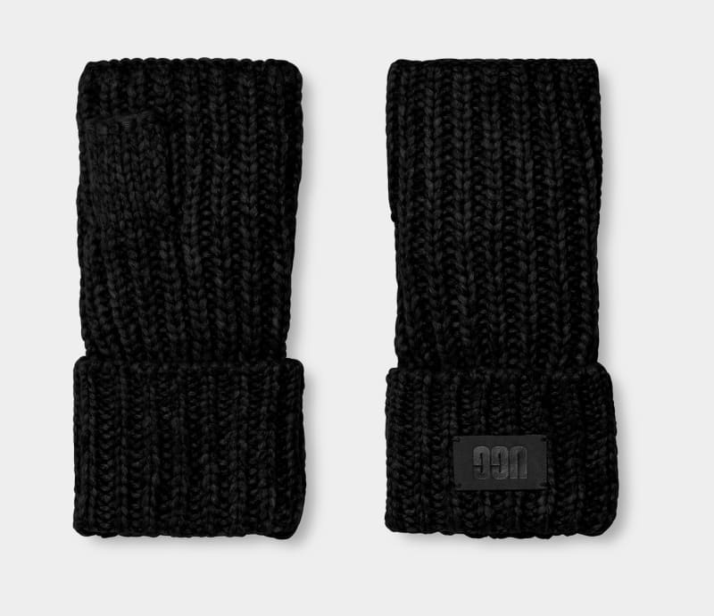 Black Ugg Chunky Fingerless Cuff Women's Gloves | Saudi Arabia-5270831