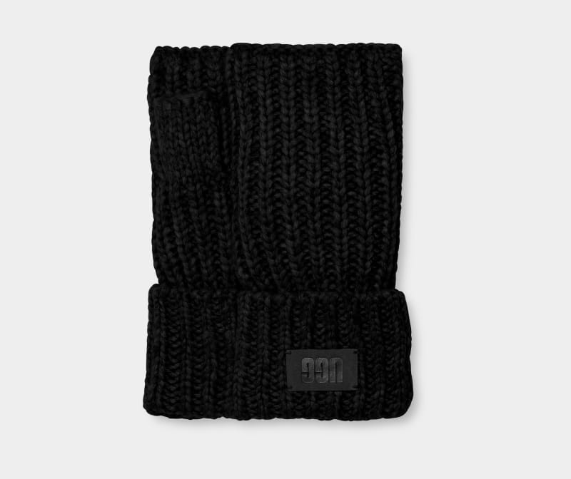 Black Ugg Chunky Fingerless Cuff Women\'s Gloves | Saudi Arabia-5270831