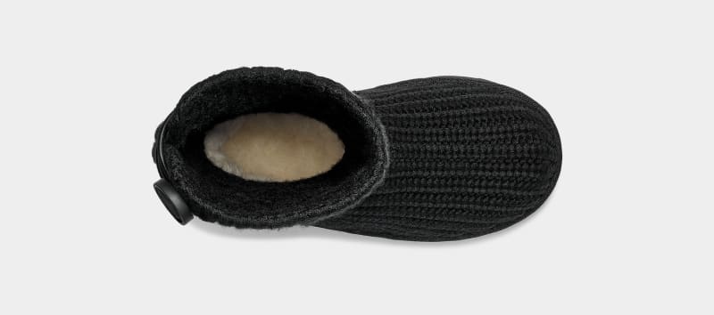 Black Ugg Classic Cardi Cabled Knit Kids' Boots | Saudi Arabia-2493875