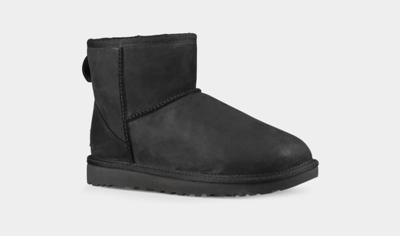 Black Ugg Classic Mini Leather Women's Boots | Saudi Arabia-2740685