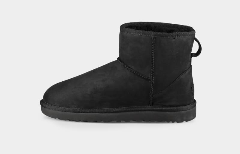 Black Ugg Classic Mini Leather Women's Boots | Saudi Arabia-2740685